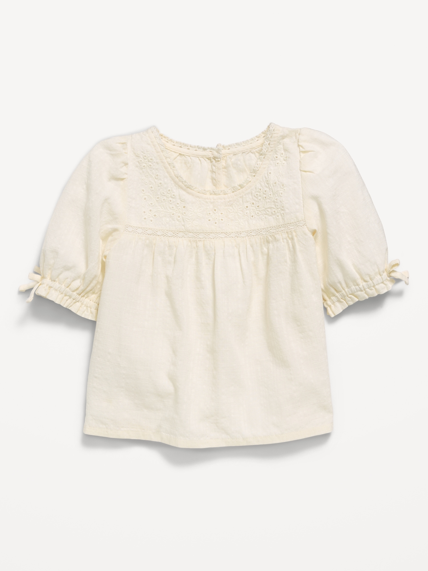 HAUT À MANCHES COURTES À BORDURE EN BRODERIE ANGLAISE POUR TOUTE-PETITE