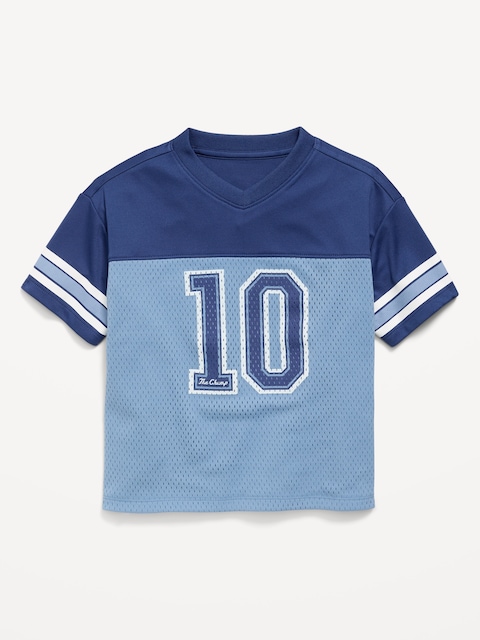 Oversized Mesh Graphic Football T-Shirt for Toddler Boys