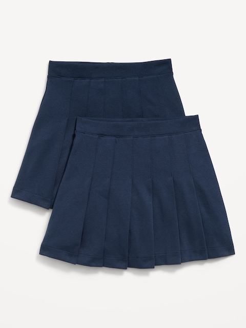 JUPE-SHORT À PLIS D'UNIFORME SCOLAIRE EN TRICOT POINT DE ROME POUR FILLE