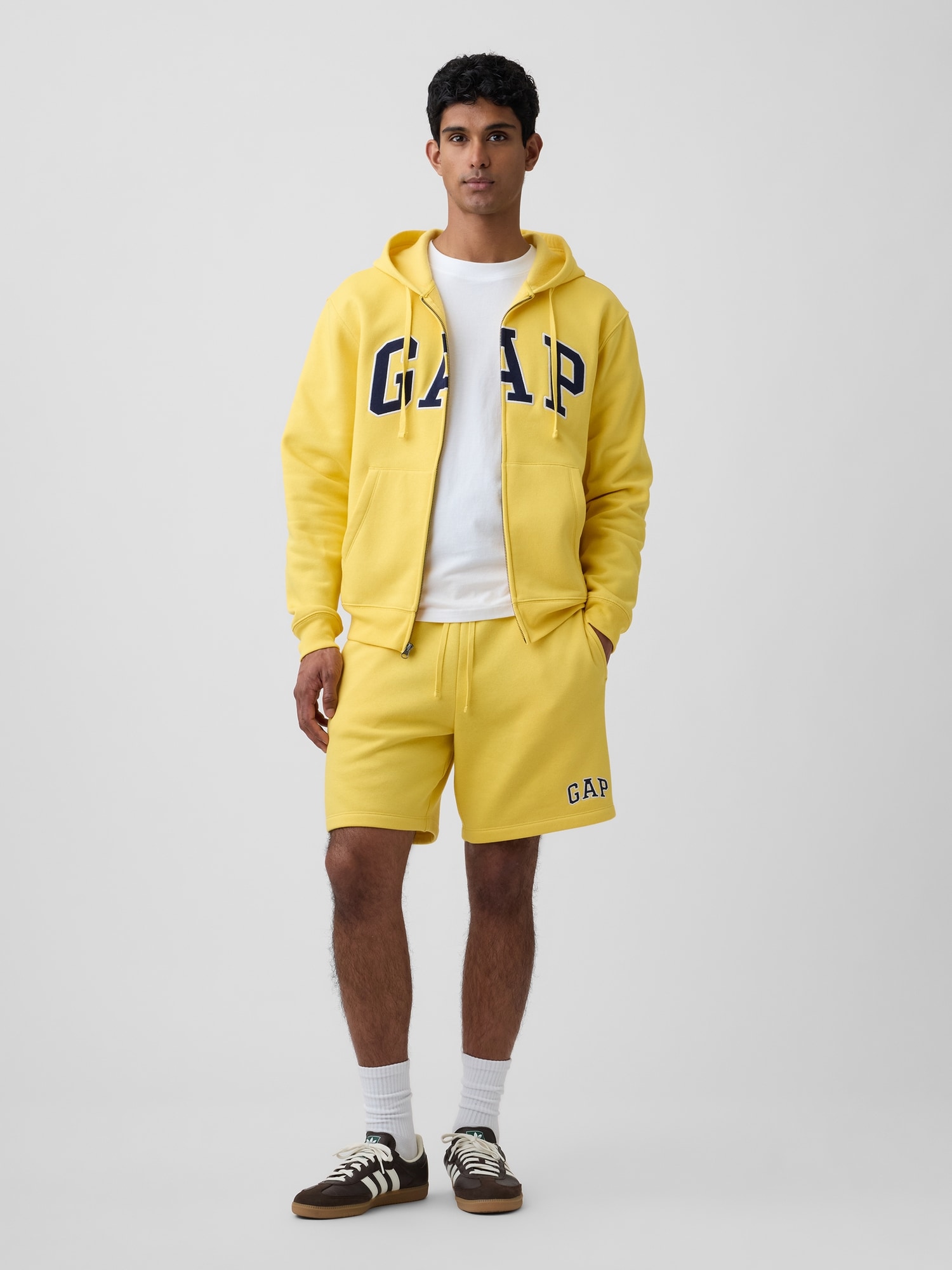リラックス GAPロゴ ジップアップパーカー-4