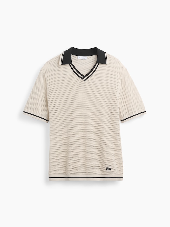 OuiGap メッシュニットポロシャツ-6