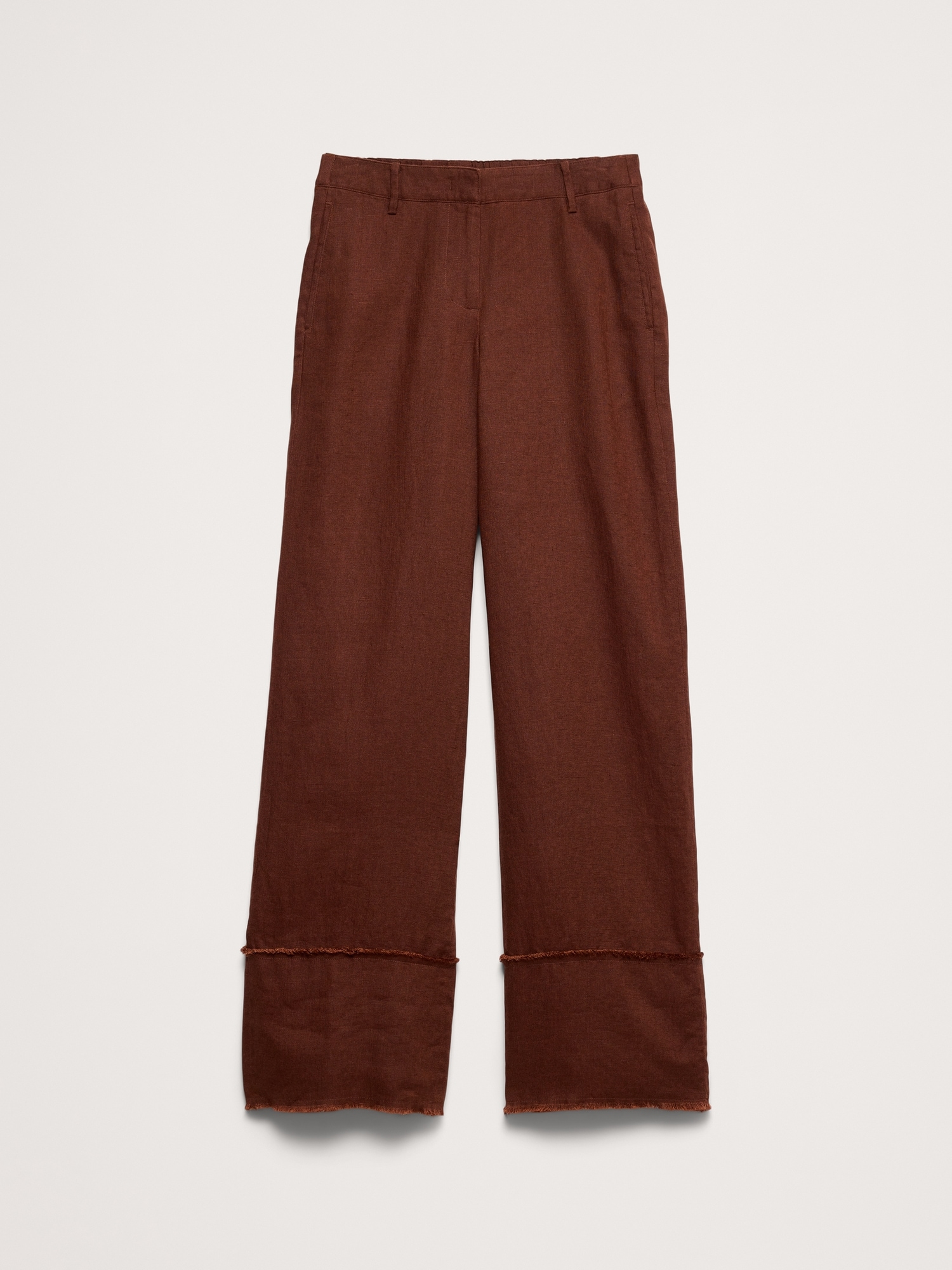 The Everyday Wide-Leg Pant Fringe-Hem Linen