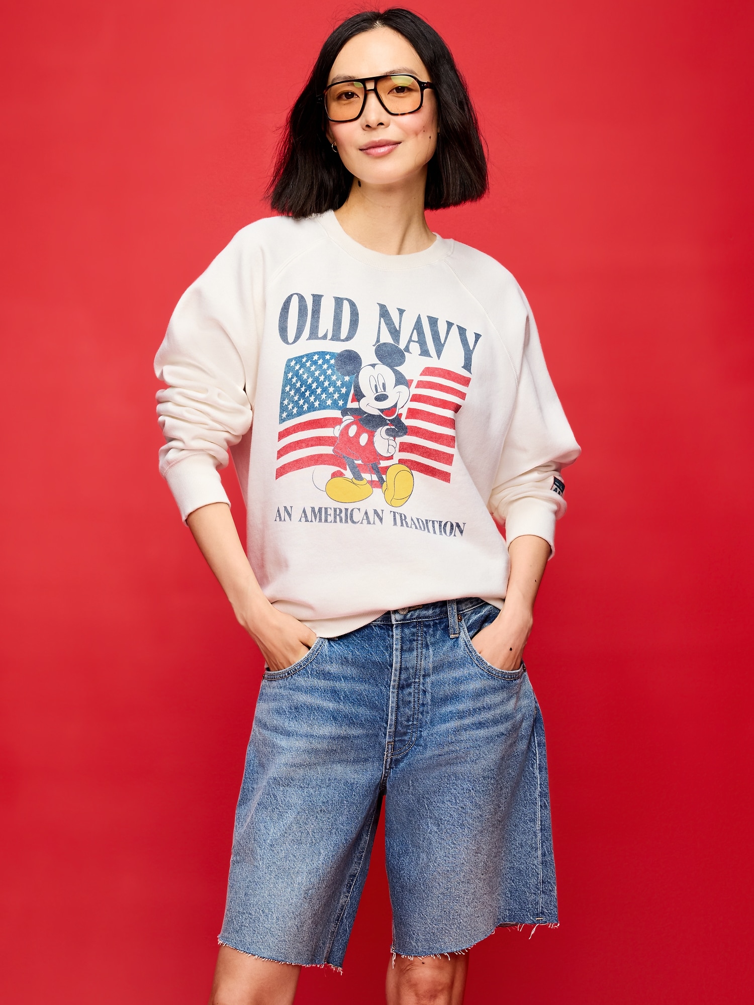 Old Navy x Disney Mickey Mouse Crew-Neck Sweatshirt for Adults