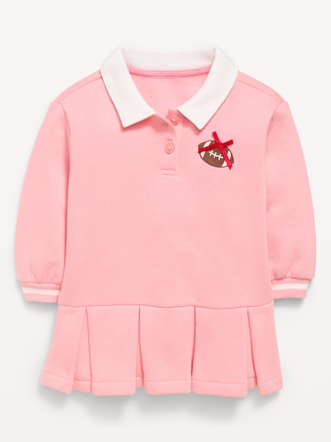 ROBE ÉTAGÉE À COL À MANCHES LONGUES EN MOLLETON POUR BÉBÉ