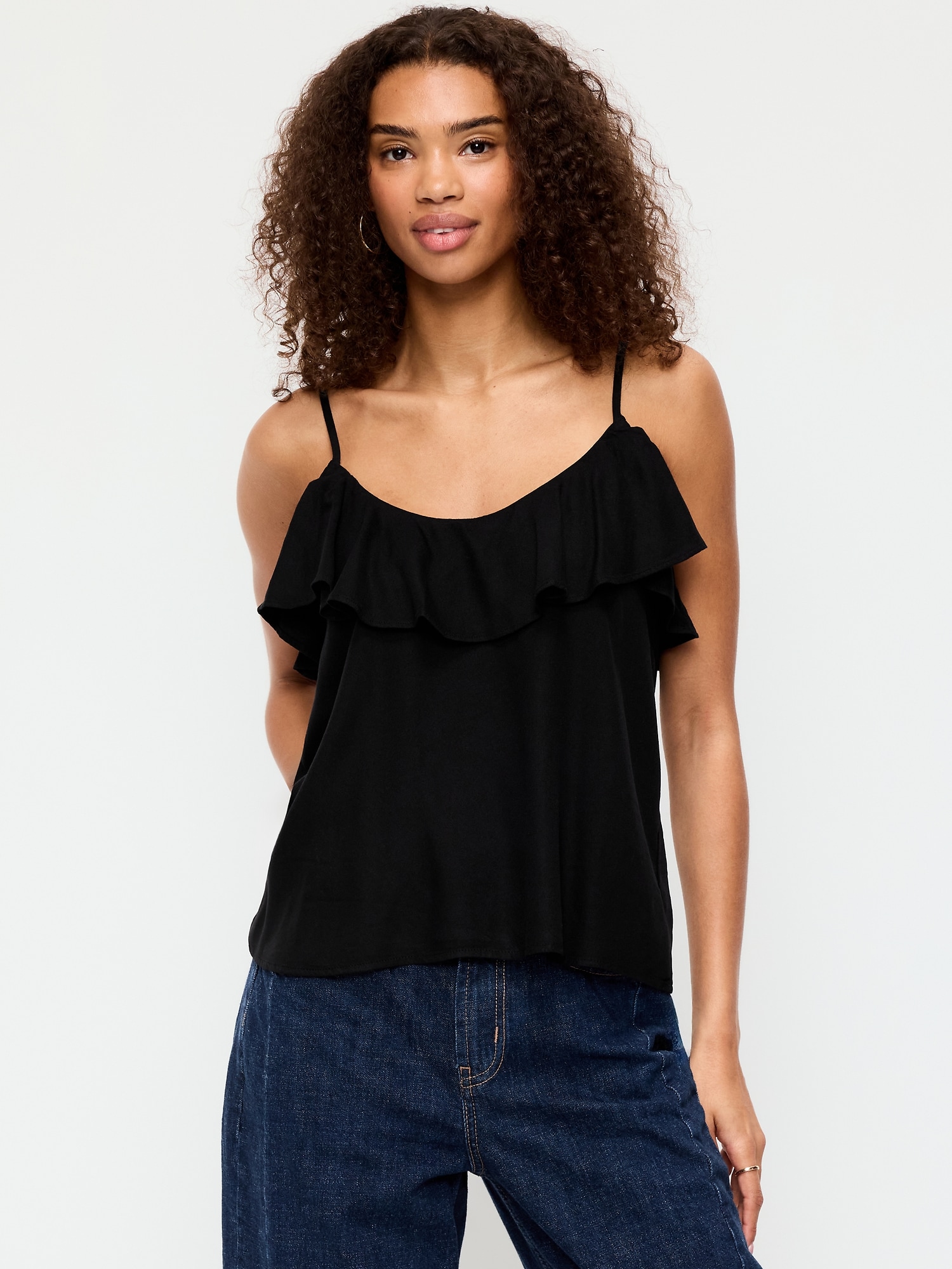 Ruffle-Front Tank Top