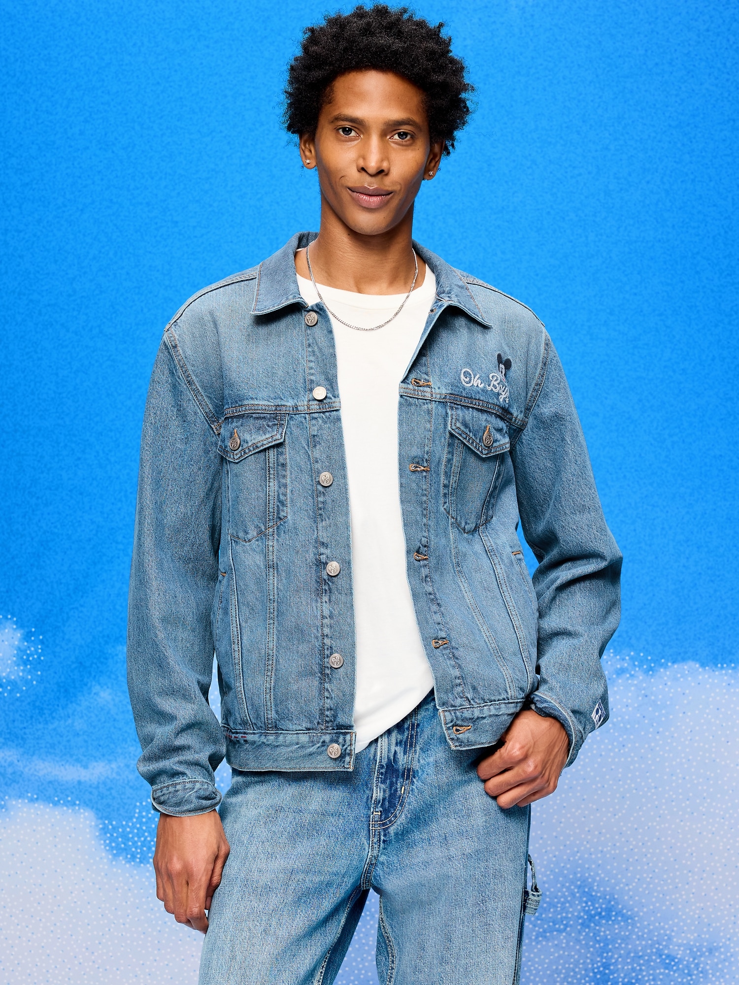 Old Navy x Disney Mickey Mouse Denim Trucker Jacket for Adults