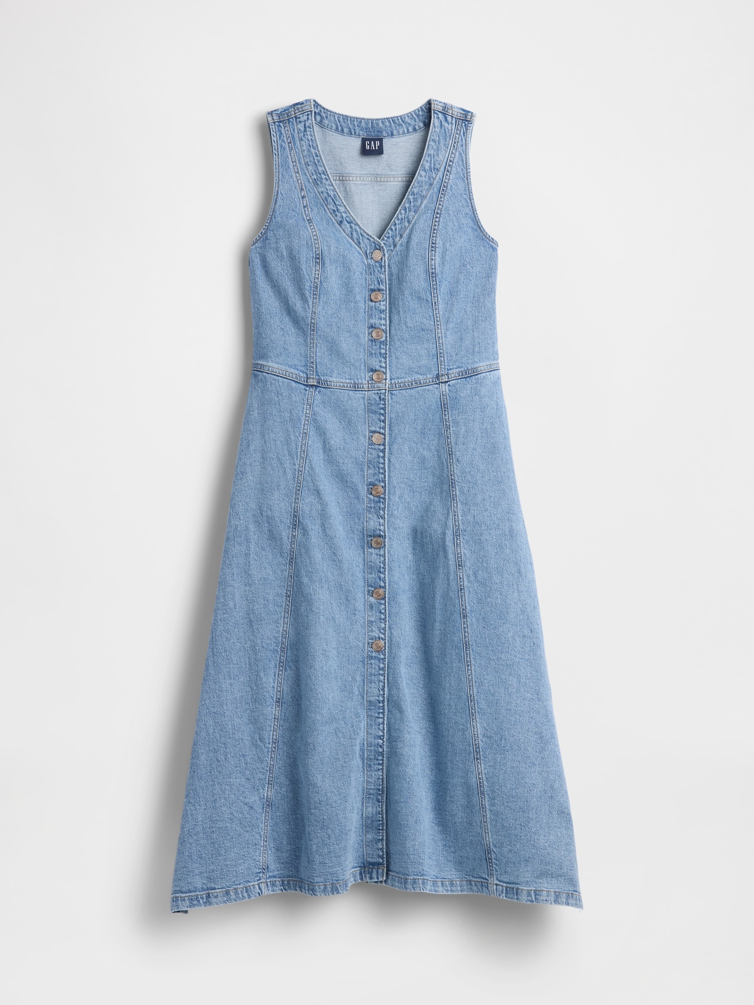 Denim Handkerchief Midi Dress