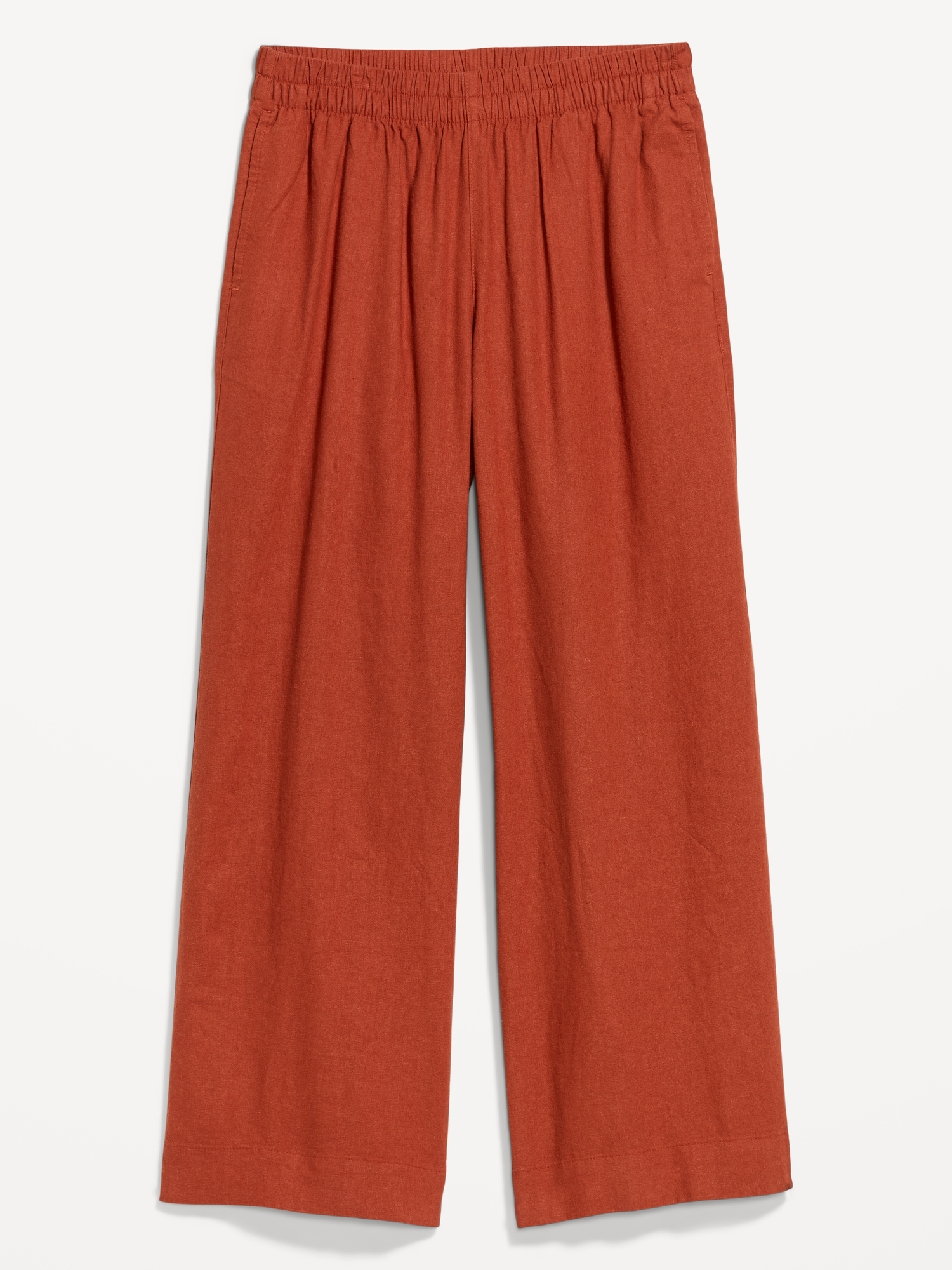 High-Waisted Linen-Blend Super Wide-Leg Pants