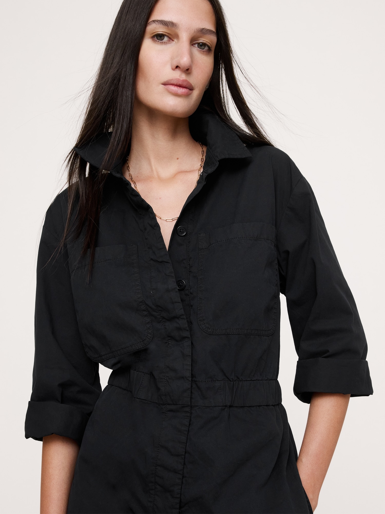 Cotton-Twill Utility Romper