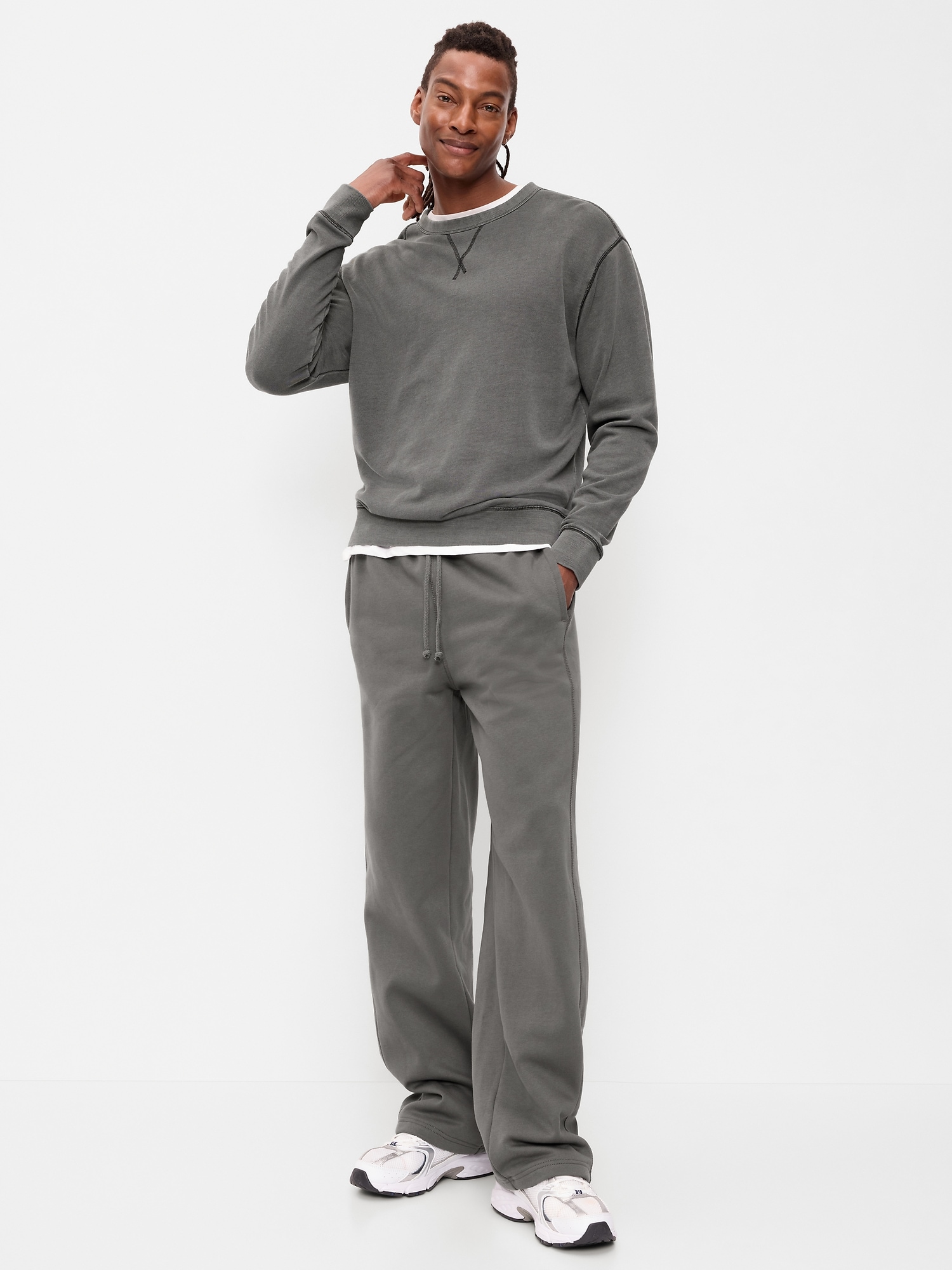 PANTALON COUPE GÉNÉREUSE EN COTON OUATÉ ÉPAIS