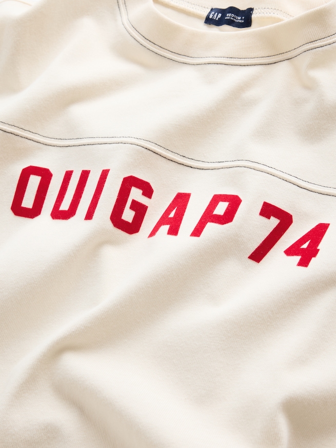 OuiGap ヘビーウェイト クロップド ロゴTシャツ-4