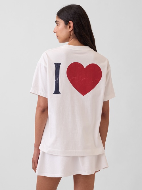 オーバーサイズ GAPハートロゴTシャツ