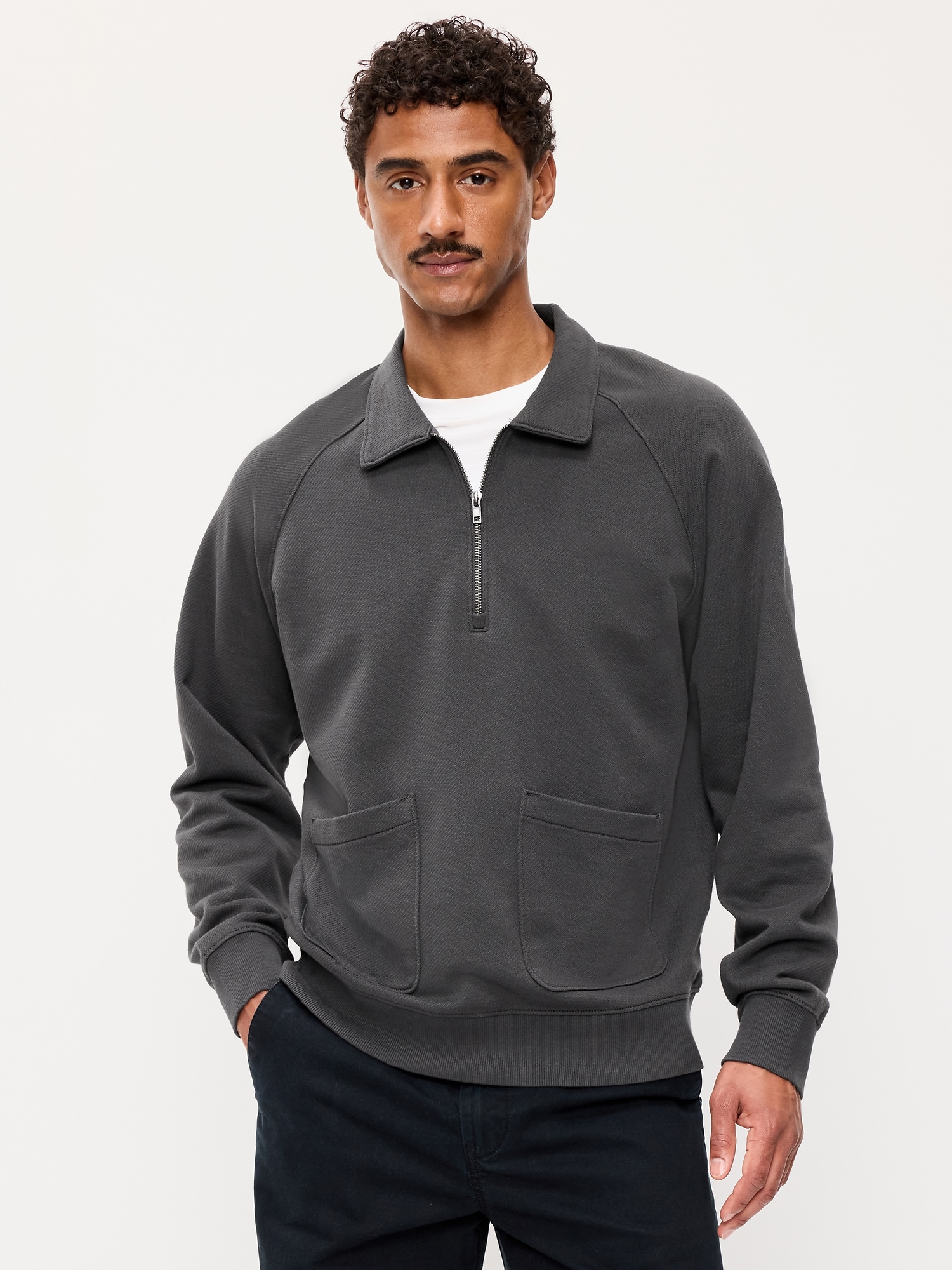 Collared Fleece Chore Pullover