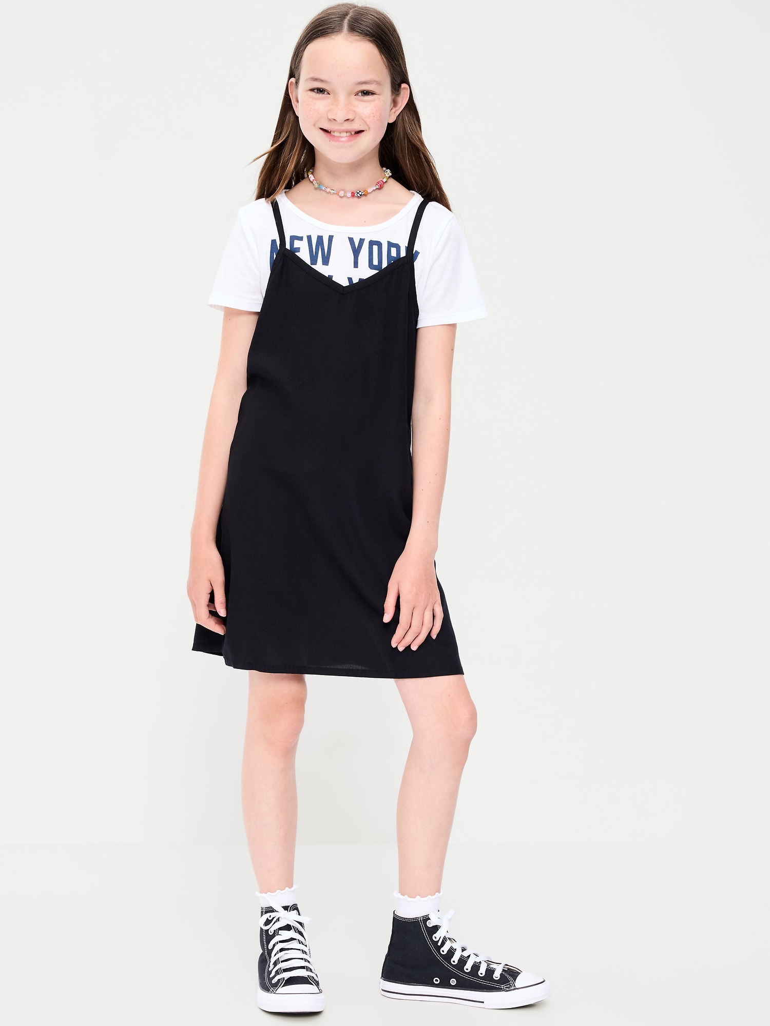 ENSEMBLE DE ROBE ET T-SHIRT À MANCHES COURTES À IMPRIMÉ POUR FILLE