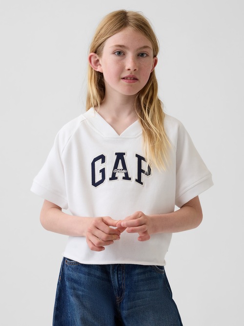 ヴィンテージソフト フレンチテリー リラックスフィット GAPロゴ Vネックスウェットシャツ (キッズ)