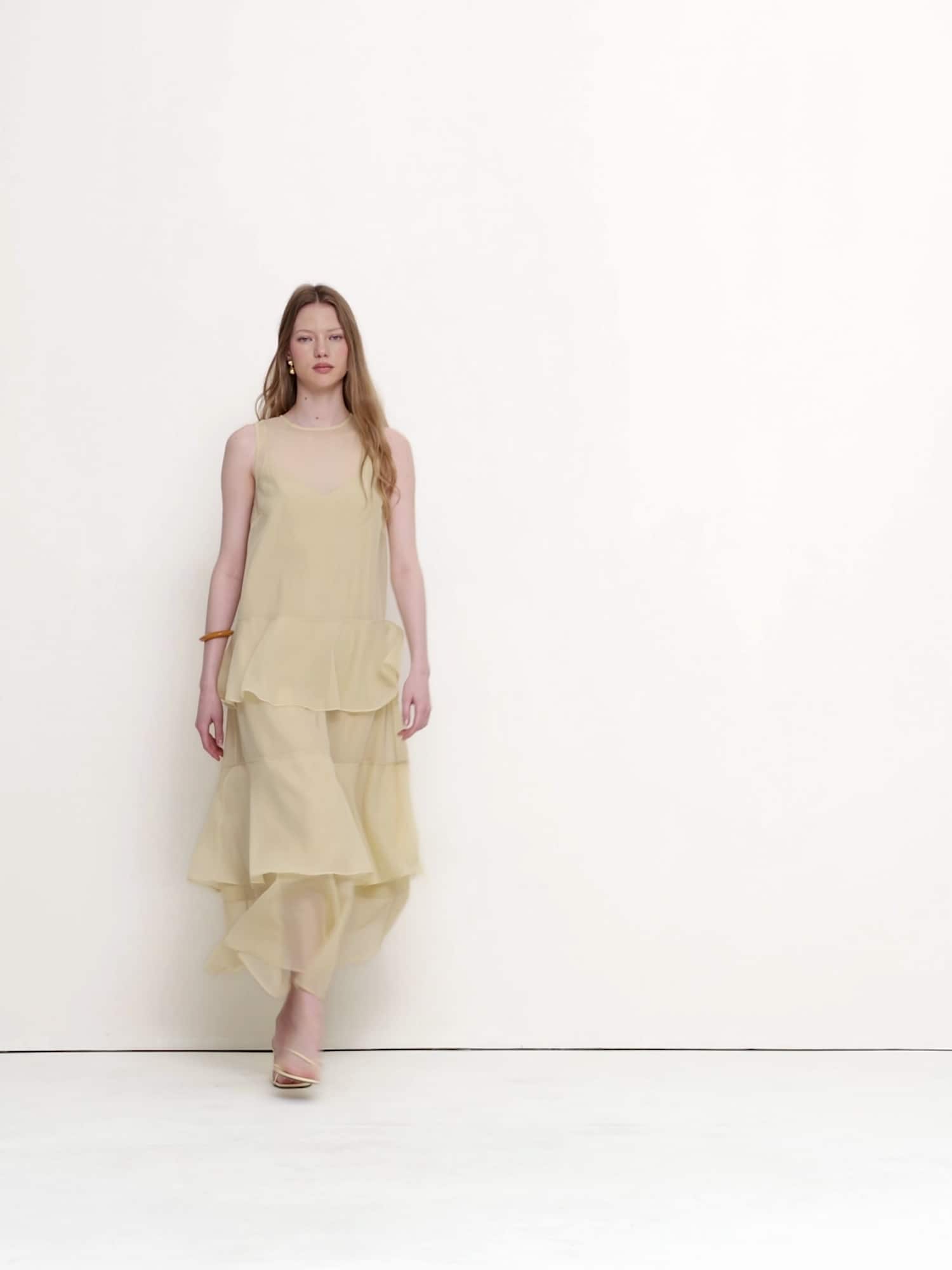 Organza Tiered Maxi Dress