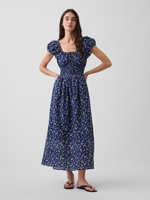 Voile Smocked Waist Maxi Dress
