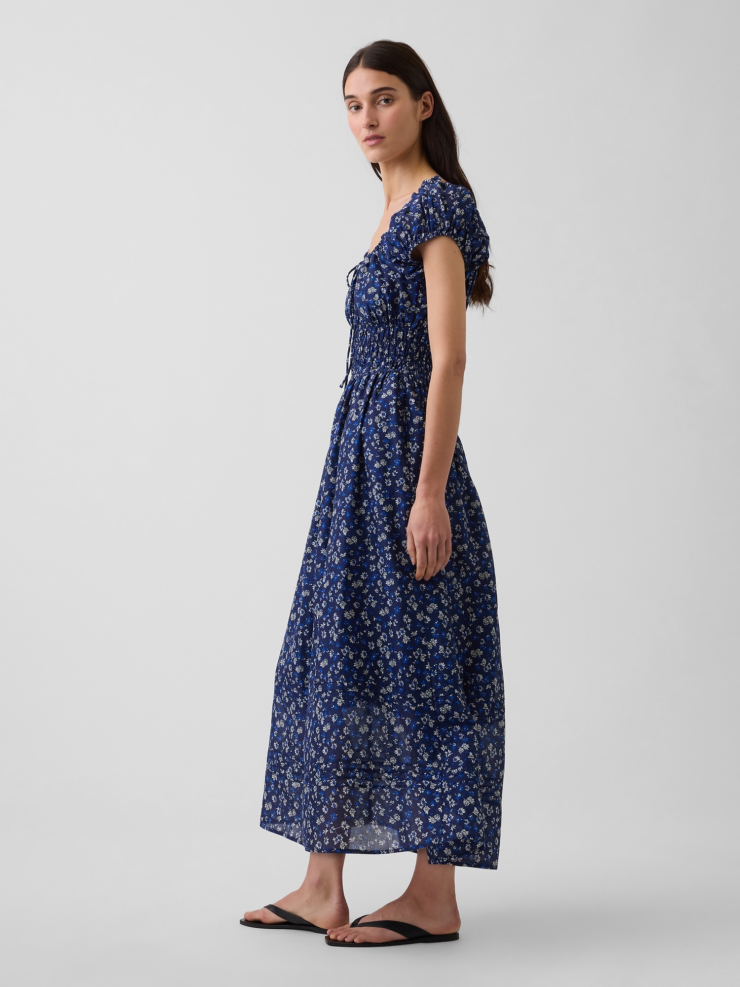 Voile Smocked Waist Maxi Dress