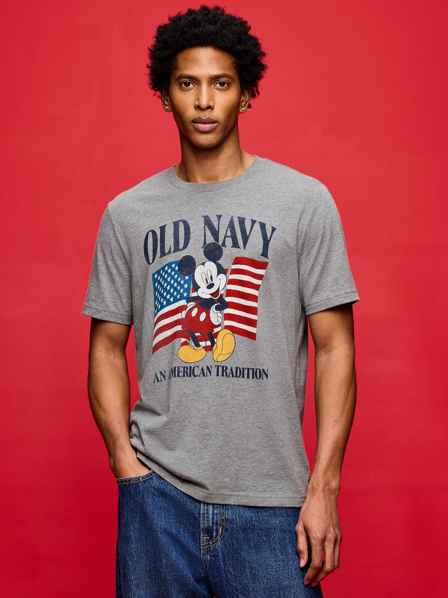 Old Navy x Disney Mickey Mouse Logo-Graphic T-Shirt for Adults