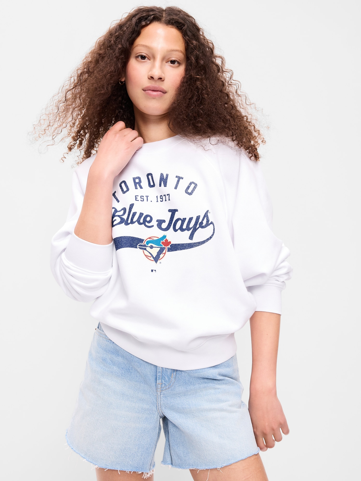 CHANDAIL EN COTON OUATÉ À MANCHES RAGLAN DES BLUE JAYS DE TORONTO POUR FEMME
