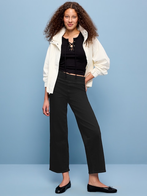 JEAN SIMPLISSIME JAMBE LARGE À TAILLE HAUTE LONGUEUR 3/4