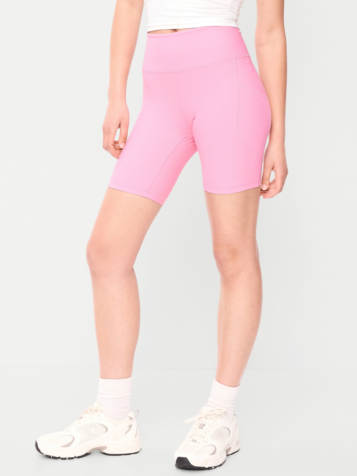 High-Waisted PowerSoft Biker Shorts -- 8-inch inseam