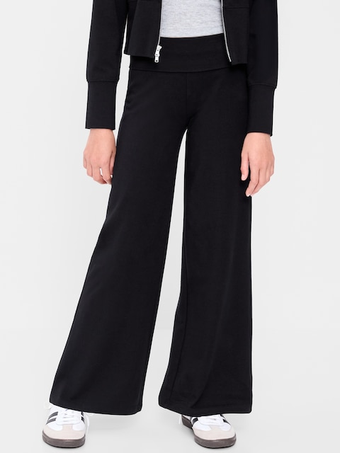 PANTALON À JAMBE LARGE EN TRICOT DE JERSEY À RABAT POUR FILLE