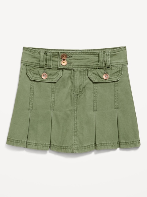 Pleated Utility Twill Skirt for Girls