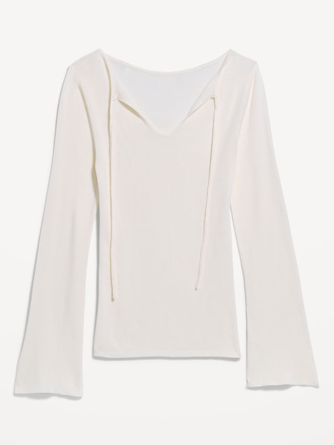 Bell-Sleeve Keyhole Top