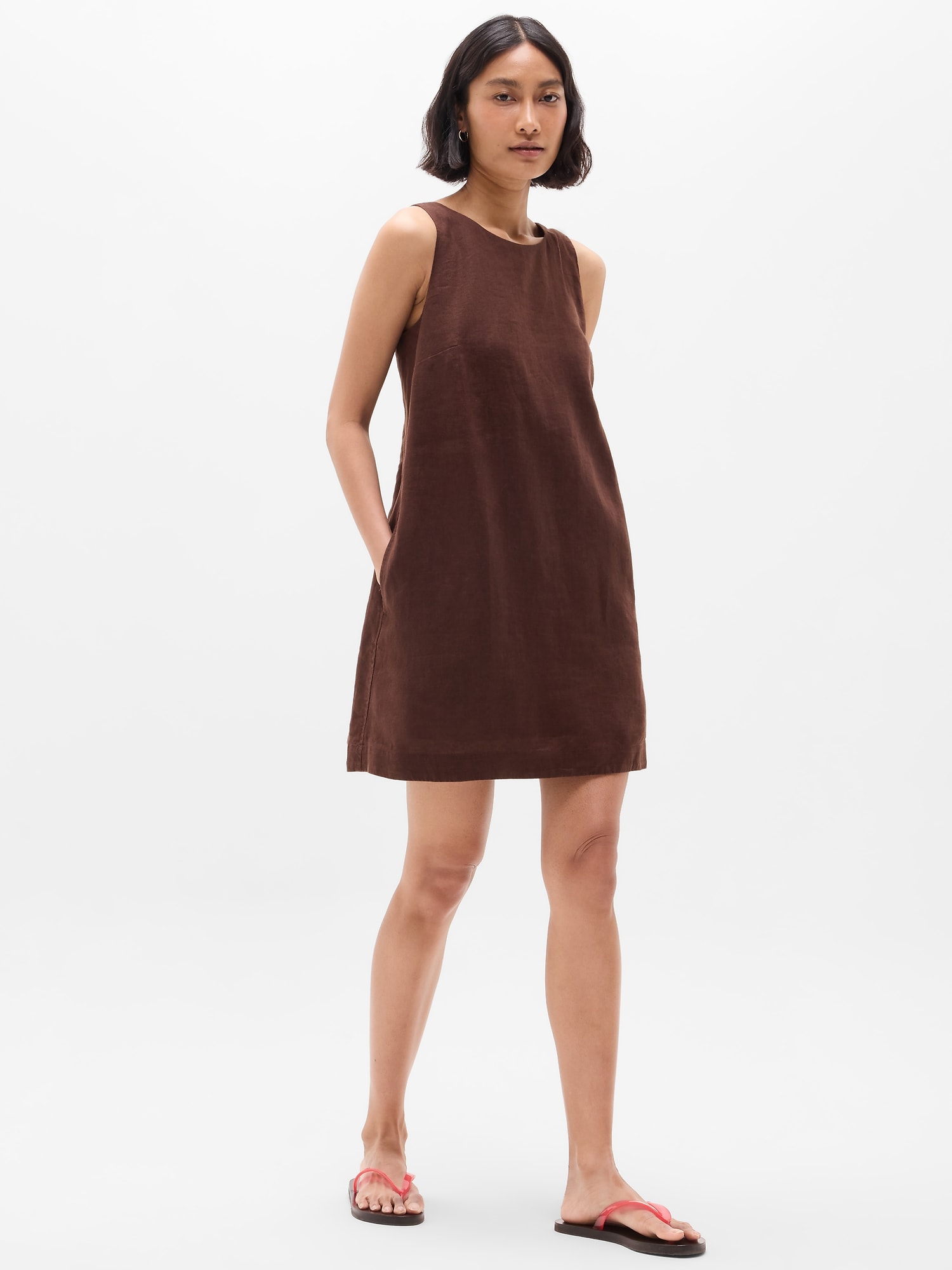 Athleta Retreat Linen Dress In Woodland