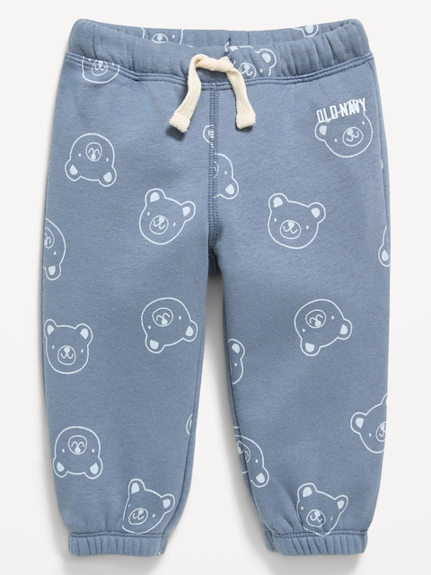 PANTALON EN COTON OUATÉ À MOTIF ET À LOGO POUR BÉBÉ
