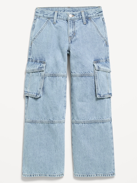 JEAN CARGO COUPE TRÈS GÉNÉREUSE À JAMBE LARGE À TAILLE BASSE POUR FILLE