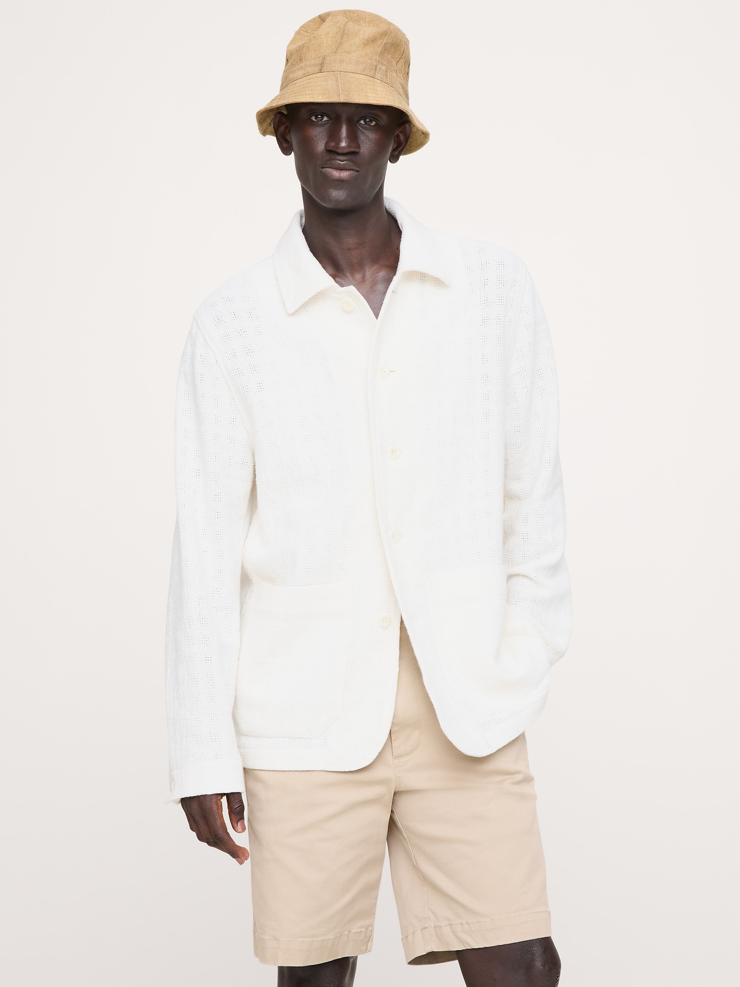 Basketweave Shirt Jacket
