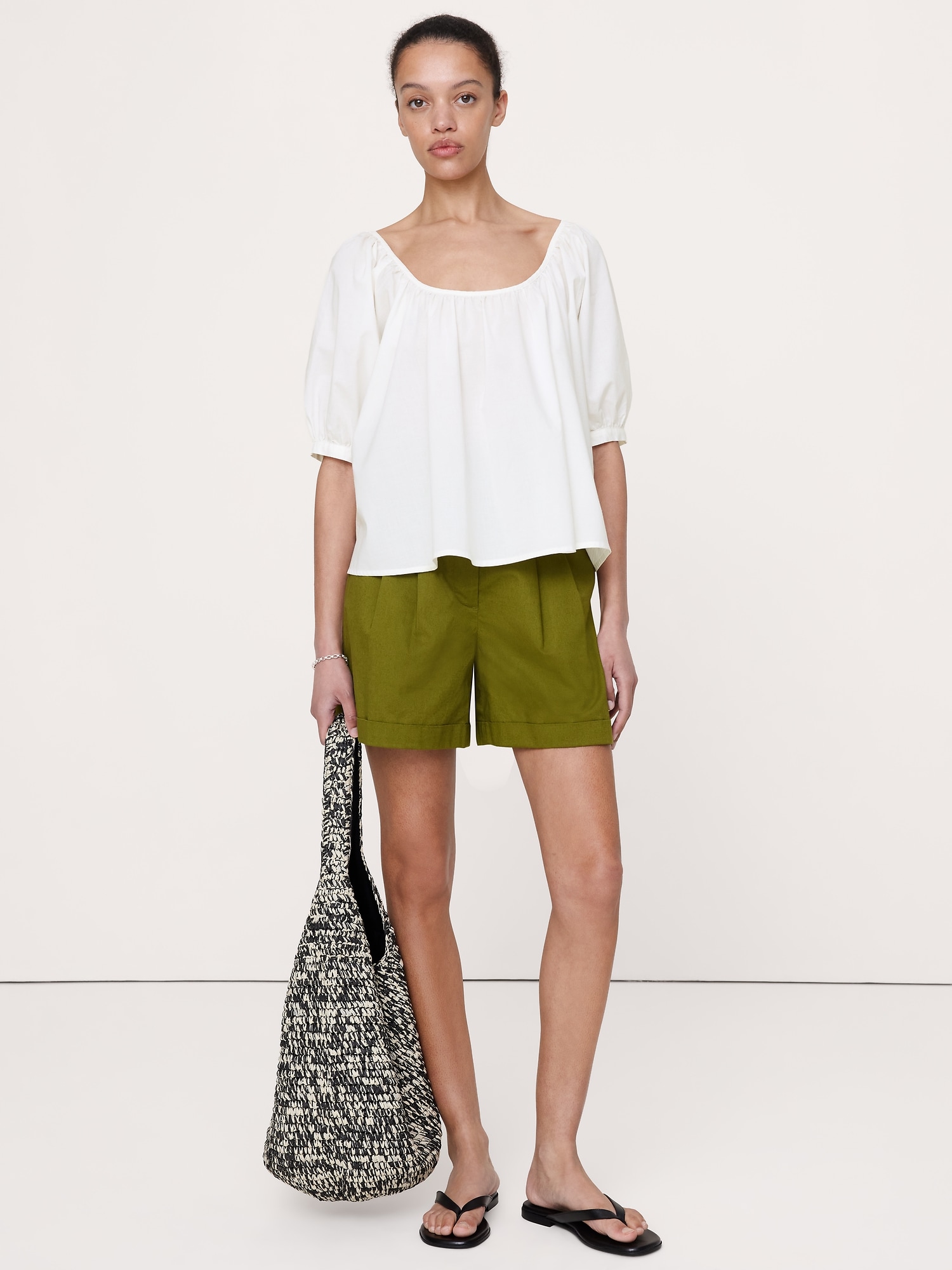Breezy Cotton Scoop-Neck Top
