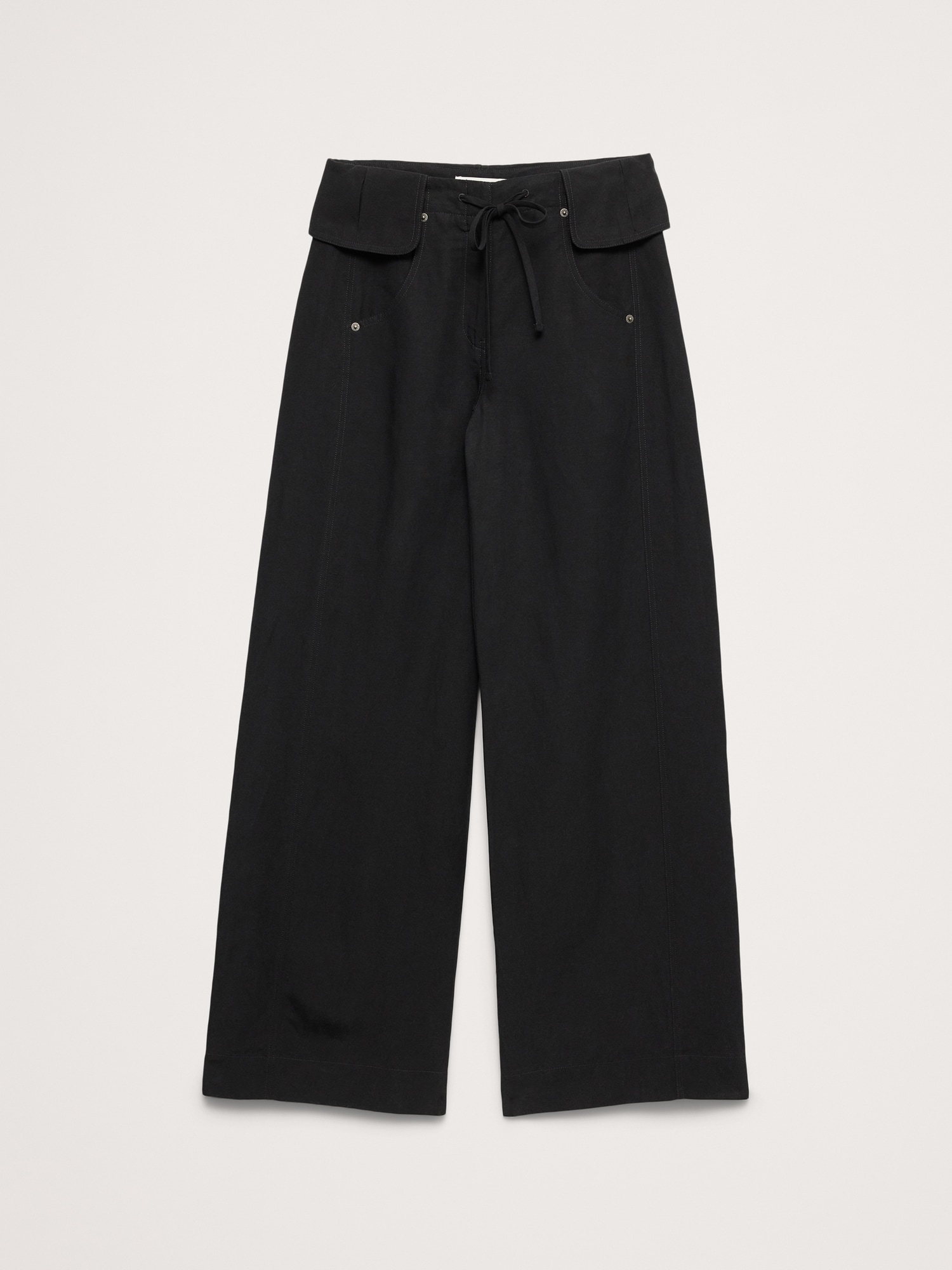 Wide-Leg TENCEL™-Linen Pant with Foldover Waistband