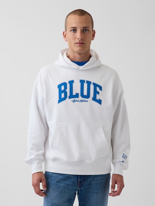 Get Blue Heavyweight French Terry Logo Hoodie | Gap