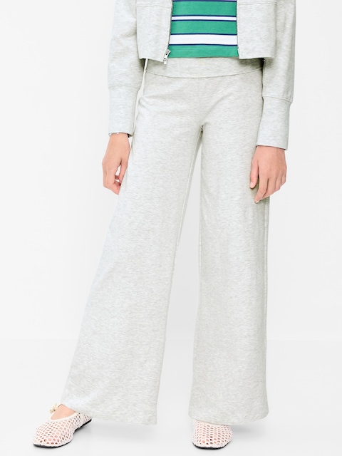 PANTALON À JAMBE LARGE EN TRICOT DE JERSEY À RABAT POUR FILLE