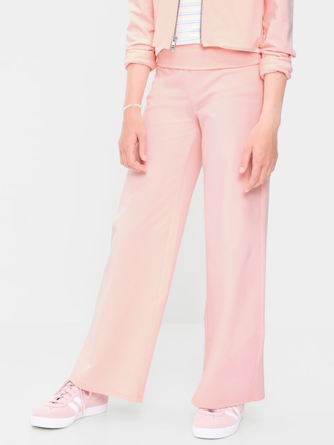 PANTALON À JAMBE LARGE EN TRICOT DE JERSEY À RABAT POUR FILLE