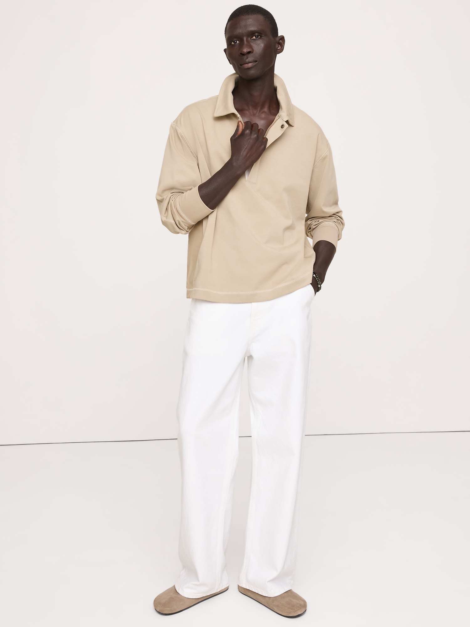 POLO AVIATEUR EN COTON ÉPAIS