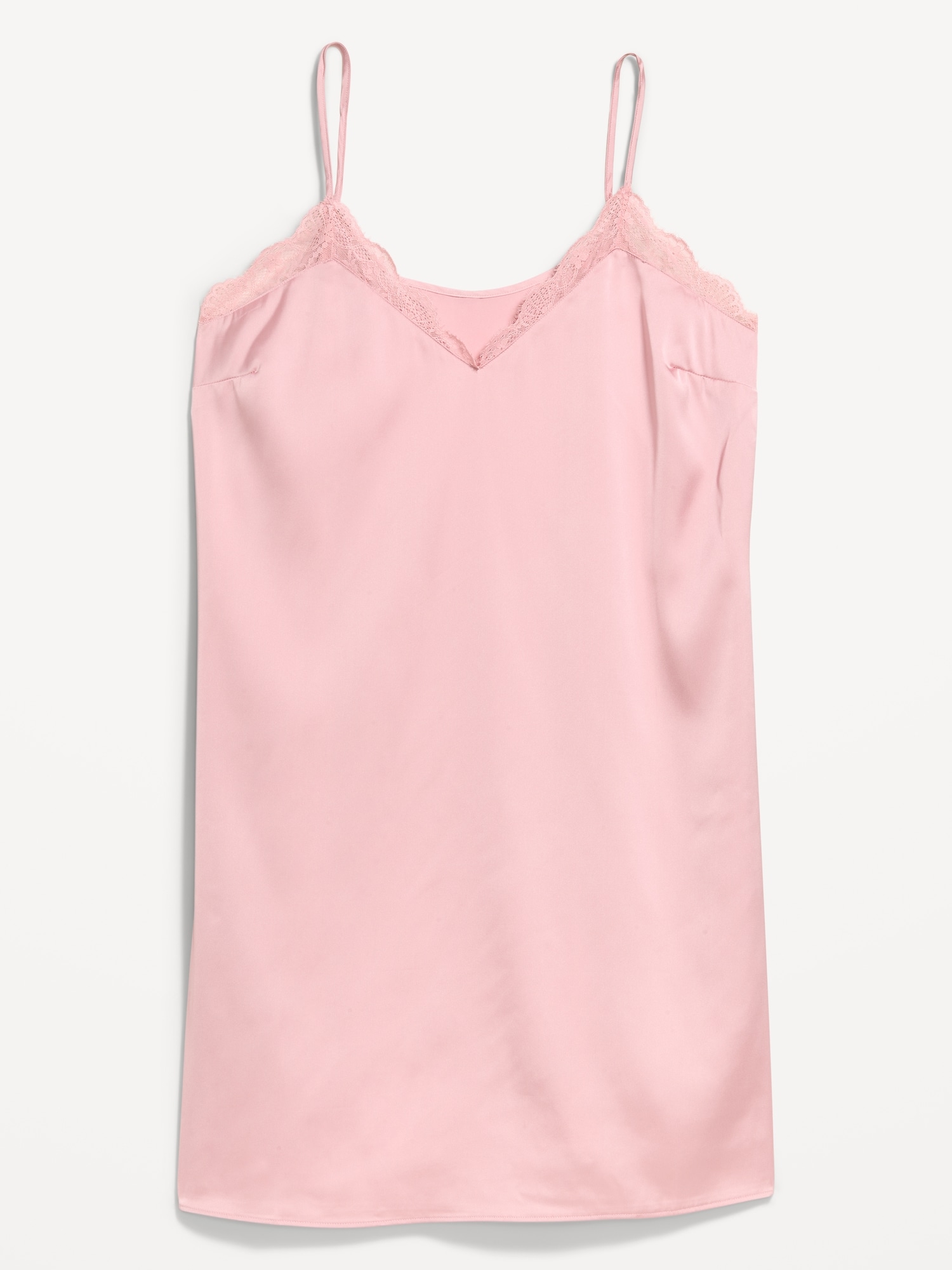 Satin Lace-Trim Sleep Dress
