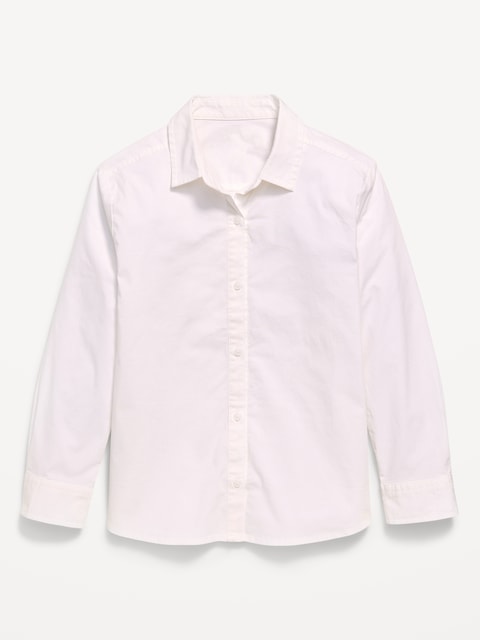 School Uniform Long-Sleeve Poplin Shirt for Girls