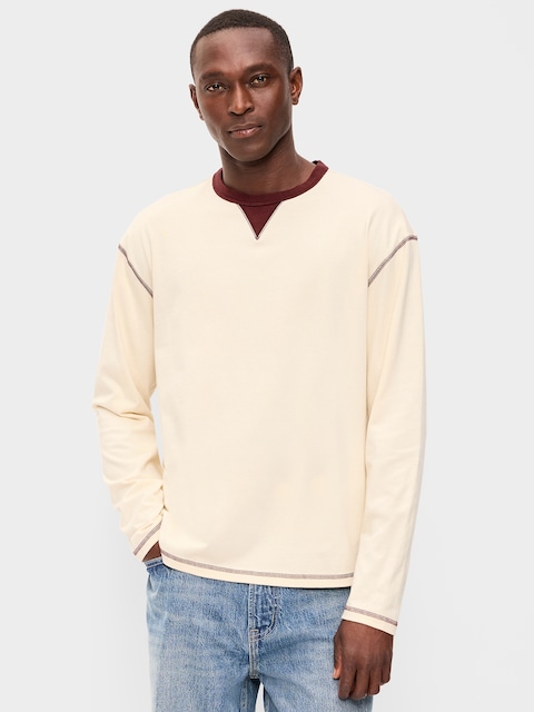 T-SHIRT EN TISSU ÉPAIS À MANCHES LONGUES