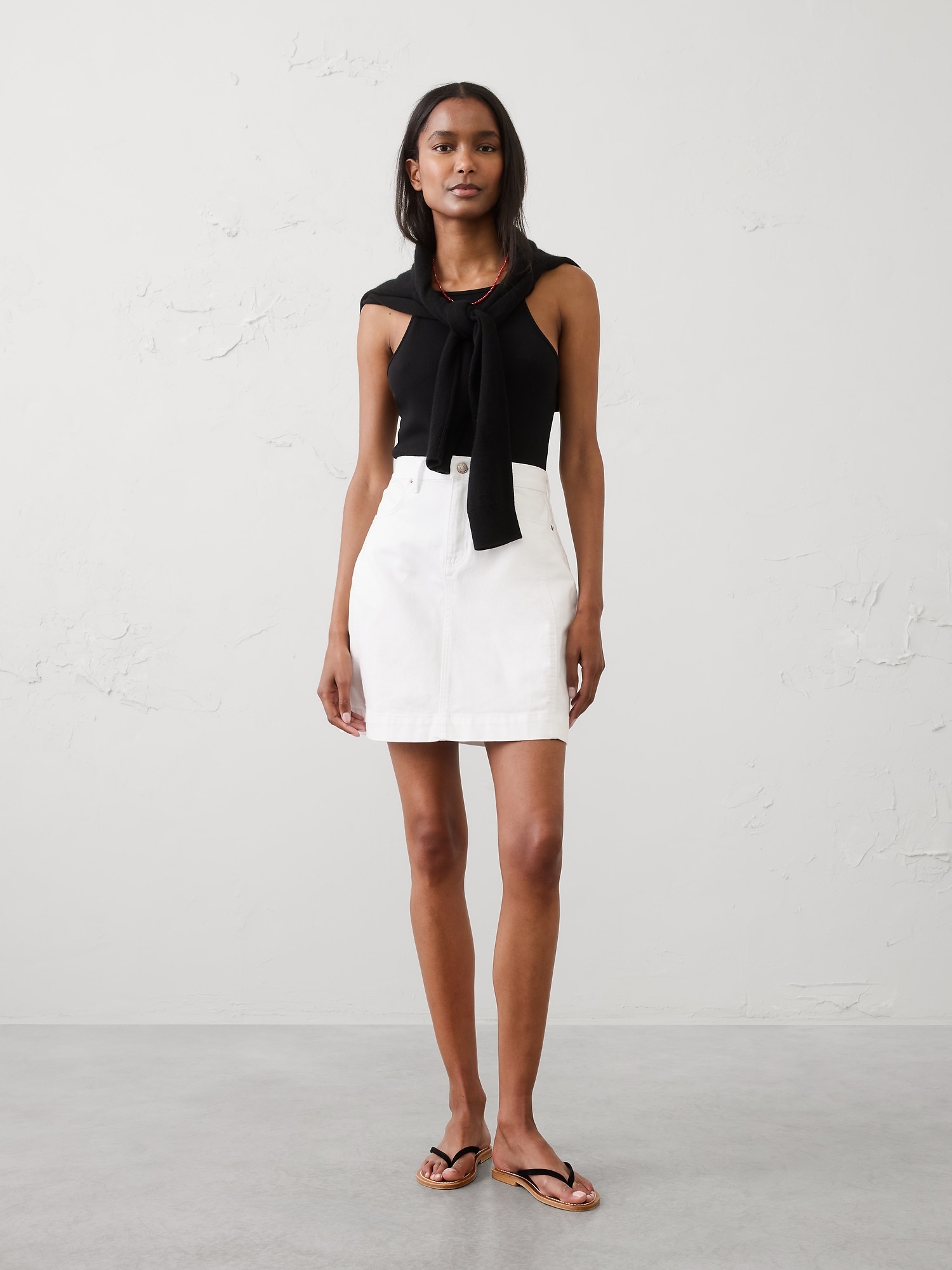 Denim Pieced Utility Mini Skirt