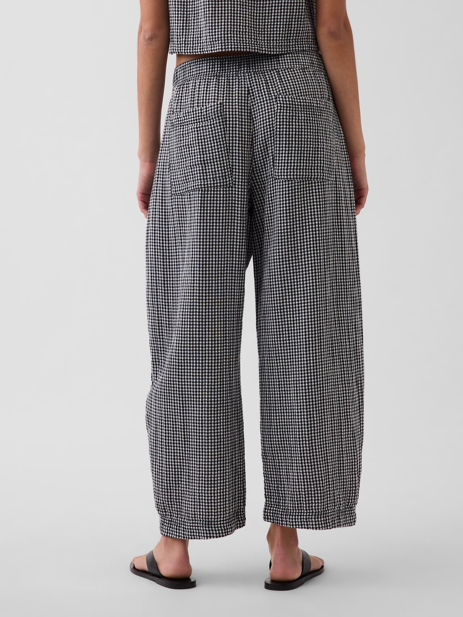 Cotton Gauze Easy Barrel Pants