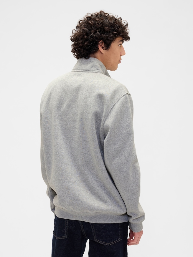 リラックスフィット GAPロゴ 1/4 ジップアップ スウェットシャツ-1