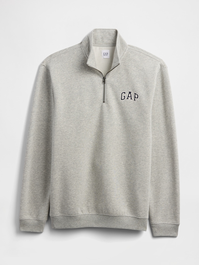 リラックスフィット GAPロゴ 1/4 ジップアップ スウェットシャツ-3