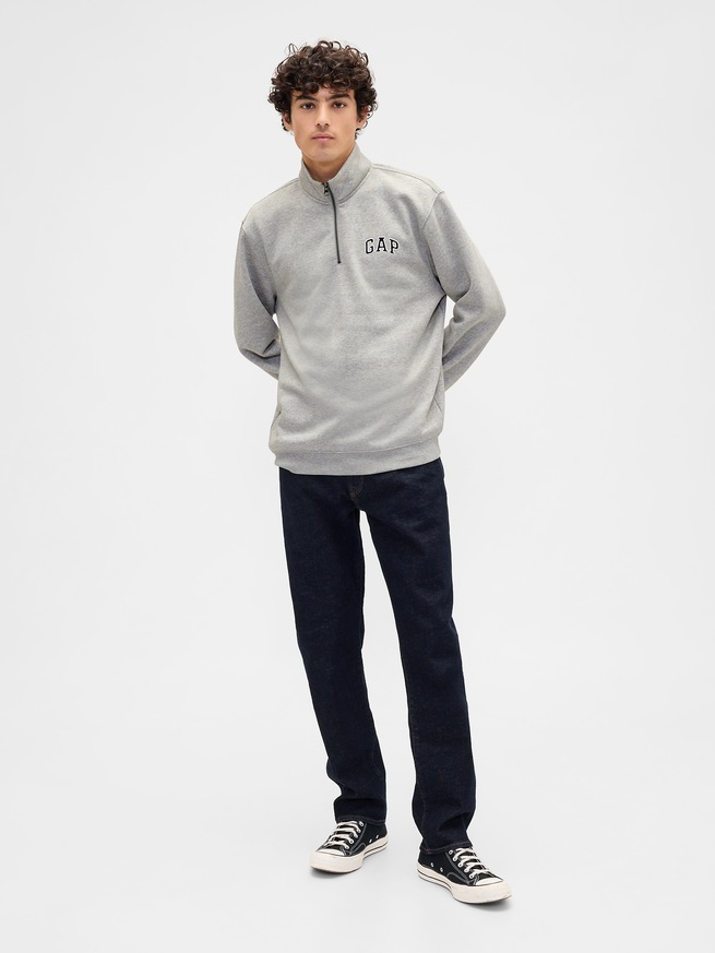 リラックスフィット GAPロゴ 1/4 ジップアップ スウェットシャツ-2