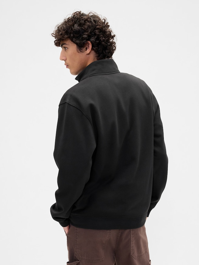 リラックスフィット GAPロゴ 1/4 ジップアップ スウェットシャツ-1