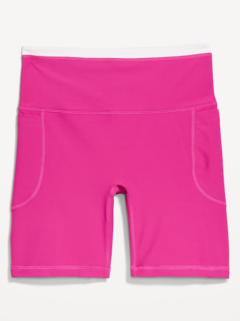 Extra-High Waisted PowerSoft Boundless Pocket Biker Shorts-- 6-inch inseam - No Front Seam