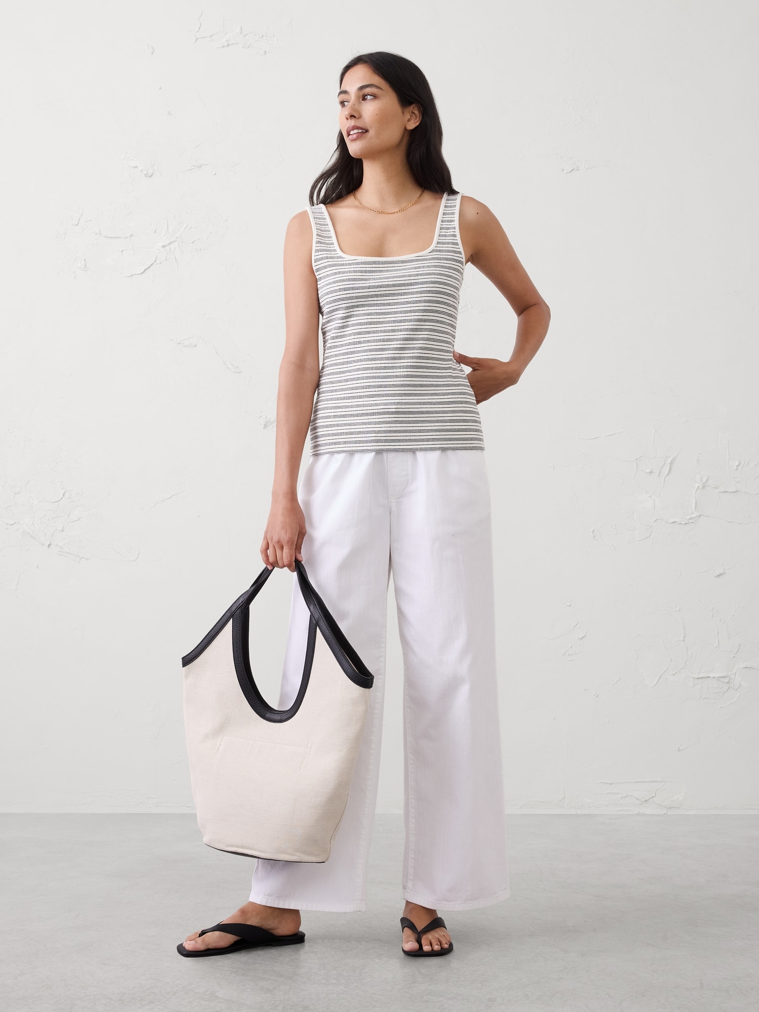 CAMISOLE CÔTELÉ ET PANACHÉE